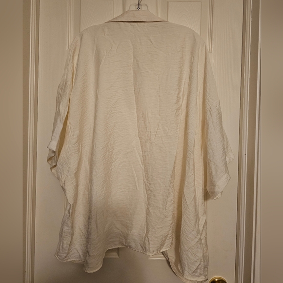 ANTHROPOLOGIE Cream Blouse Womens The Dilon Short Sleeves Wide-packet CREAM 2X - Picture 9 of 12
